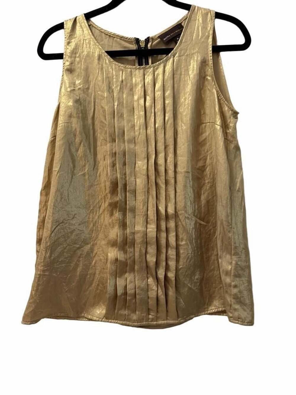 Dana Buchman Pleated Tank Top Size M Gold